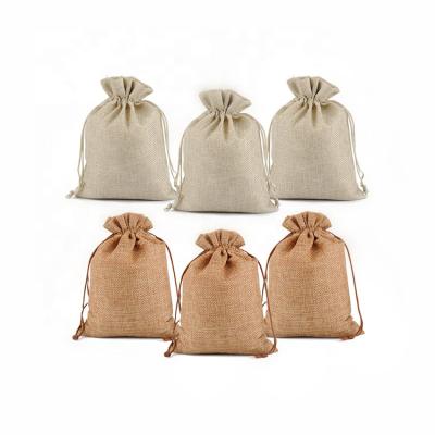 China 100% Custom Logo Eco Friendly Small Pouch Plain Hessian Drawstring Bags Eco Friendly for sale