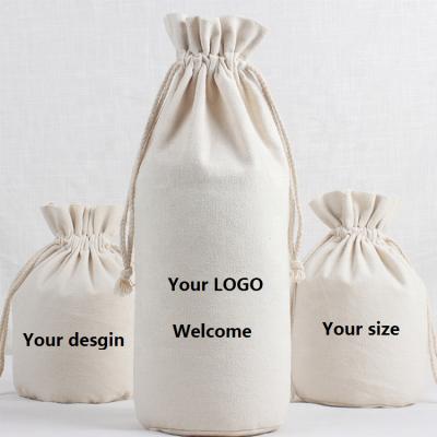 China Eco - Friendly Portable Sustainable Small Line Drawstring Bucket Bags Canvas Cotton Bag for sale