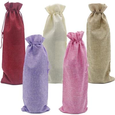 China 100% Factory Price Promotional Reusable Reusable Customized Eco-Friendly/Lightweight/Cheap Logo Canvas Jute Wine Bags for sale