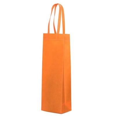 China Nonwoven Handled/Foldable Premium Wine and Convenient Orange Simple Gift Bottle Bag for sale