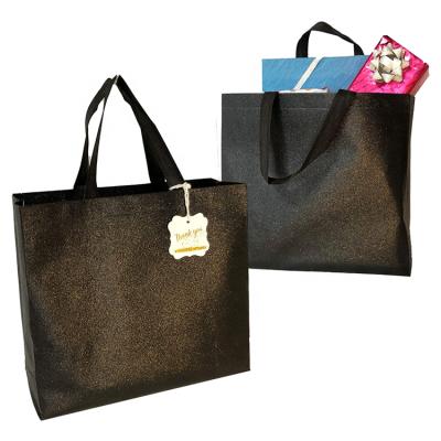 China Shopping bag ; storage bag; Promotion Bag Shiny Glitter Reusable PP Nonwoven Grocery Bag With Handle for sale