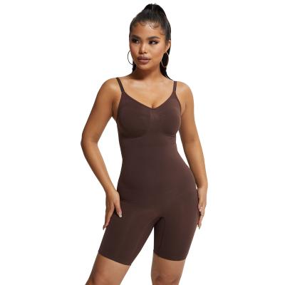 China One Drop Shipping Breathable Seamless Plus Size Body Shaper Leg Plunge Slimming Shapewear Sleeveless Underwear For Women Jumpsuit for sale