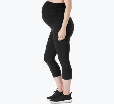 China 7/8 Turn Length Workout Yoga Sports Pregnancy Capri QUICK DRY Seamless Slimming Active Maternity Leggings for sale