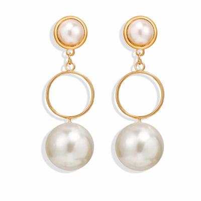 China Other Trendy Pearl Earrings For Women Alloy Gold Drop Dangle Earrings Statement Jewelry For Female for sale