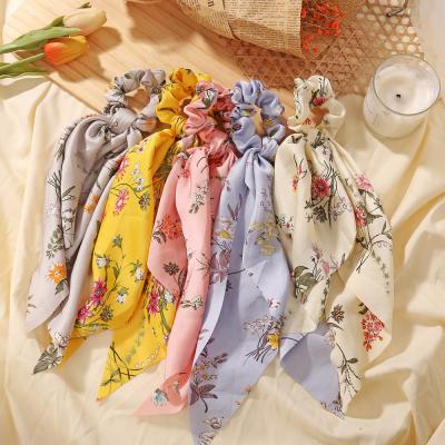 China Fashion Long Hair Ribbon Colorful Soft Ponytail Scarf Soft Elastic Hair Band Hair Accessories For Women for sale