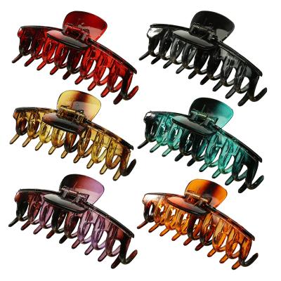 China Stylish Retro Fashion Acrylic Resin Hair Clip Bath Hair Claw Large For Women Girl Shark Hair Accessories for sale