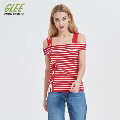 China Chill To Chill To Fashion Pullover Red Striped Sweater For Girls Shirt Customize Cotton Hoodies Women Pullover for sale