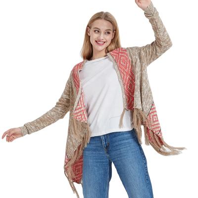 China Wholesale Fashion Open Stitch No Tassel Argyle Cardigan Sweaters For Women From Trader for sale