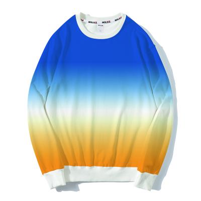 China 2021 new Anti-wrinkle gradient fashion sweatshirt for men unisex oversized sweatshirt crewneck sweatshirt for sale