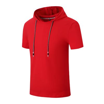 China Anti-wrinkle summer short-sleeved sweater hooded men's cotton solid color blank casual T-shirt casual cultural customization for sale