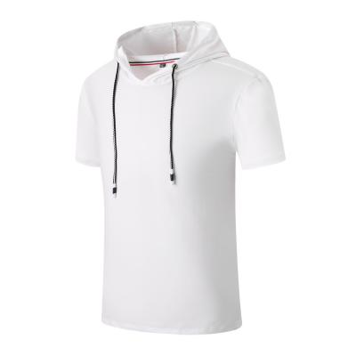 China Anti-wrinkle Summer Solid Color Hooded Tops Men Short Sleeve T-shirts 2021 Formal Men's Casual for sale