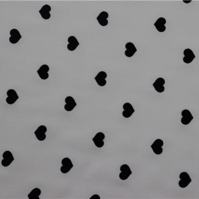 China Professional Made Black Anti Pill Polka Dot Pattern Fabric Breathable Flocking Fabric For Clothing for sale