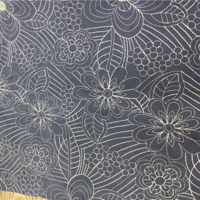 China Anti Embroidery Fabric Pill Factory Supply Flower Line Twill Brushed Embroidered Fabric for sale