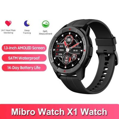 China GPS Navigation Mibro X1 Smart Watch AMOLED HD Screen 5ATM Waterproof 38 Sports Mode ForAndroid IOS IOS Fitness Sport Heart Rate Monitor Blood Oxygen for sale