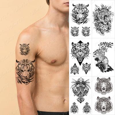 China Tiger Lion Animal Cool Body Waterproof Temporary Temporary Sticker Tattoo for sale