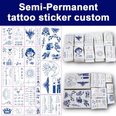 China Custom Juice Semi-Permanent Ink Temporary Waterproof Temporary Tattoo Sticker Stay For 15 Days for sale