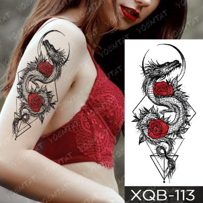 China Custom Wholesale Artificial Animal Water Transfer Dragon Tatoo Women Back Body Temporary Tattoo Stickers for sale