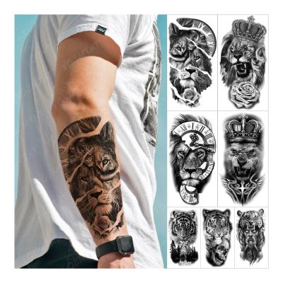 China Temporary Custom Wholesale Mechanical Tatoo Wolf Lion Tiger Animal Arm Tatoo For Women Men Gear Temporary Tattoo Sticker for sale