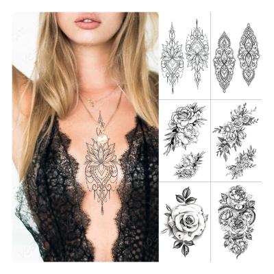 China Custom Wholesale Waterproof Totem Temporary Lace Flower Tato For Women Temporary Tattoo Sticker for sale