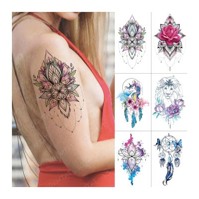 China Wholesale Temporary Colors Flower Single Line Tatoo Tato For Woman Arm Body Water Transfer Temporary Tattoo Sticker for sale