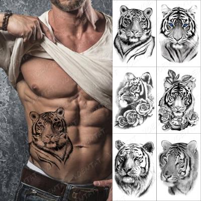 China Wolf Lion Tiger Arm Tatto For Men Women Temporary Custom Wholesale Animal Half Sleeve Waterproof Temporary Tattoo Sticker for sale