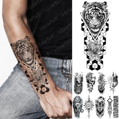 China YOEMTAT Temporary Wholesale Flower Tiger Wolf Leopard Animal Tattoo Waterproof Temporary Tattoo Sticker for sale