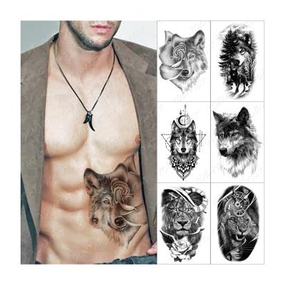 China Wholesale Custom Temporary Flower Rose Tiger Lion Wolf Animal Tatto For Men Women Waterproof Temporary Tattoo Sticker for sale