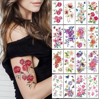 China 2021 New Design Temporary Rose Waterproof Temporary Henna Tattoo Sticker Women Buyer 1 for sale