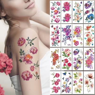 China YOEMTAT Color Temporary Wholesale Butterfly Flowers Waterproof Temporary Lasting Tattoo Stickers For Women for sale