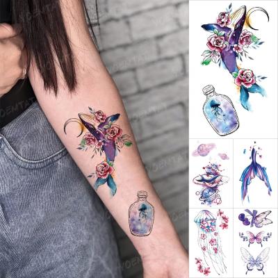 China Cute Temporary Bottle Butterfly Cute Dolphin Kids Waterproof Temporary Tattoo Stickers Arm Color Fake Tatoo Women Men for sale