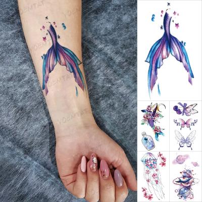 China Temporary Cute Kids Color Waterproof Temporary Tattoo Stickers Dolphin Butterfly Arm Fake Tatoo Men Women for sale