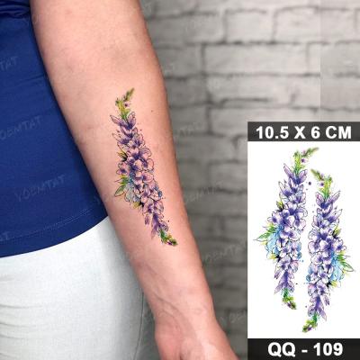 China Small Rose Flower Purple Waterproof Temporary Tattoo Sticker Temporary Custom Finger Kids Fake Tatoo Men Women for sale