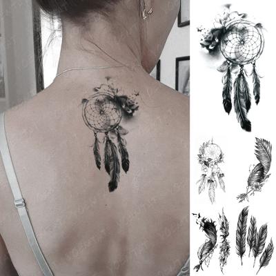 China QQ Temporary Patterns Wholesale Feather Bird Dreamcatcher Temporary Girly Body Waterproof Mini Tattoo Sticker for sale