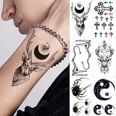 China Whale Moon Deer Rose Children Women Waterproof Temporary Temporary Tattoo Sticker Man Children for sale