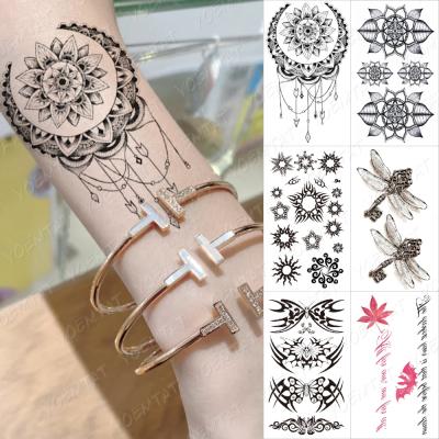 China Small Leaf Temporary Letter Butterfly Flower Kids Waterproof Temporary Tattoo Sticker Long Lasting Female Man for sale