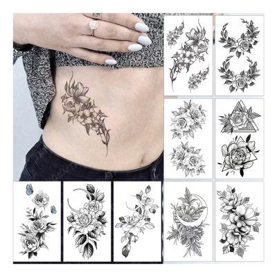 China Waterproof Temporary Tattoo Sticker Rose Moon Girl Small Temporary Wrist Ankle Tatto For Kids for sale