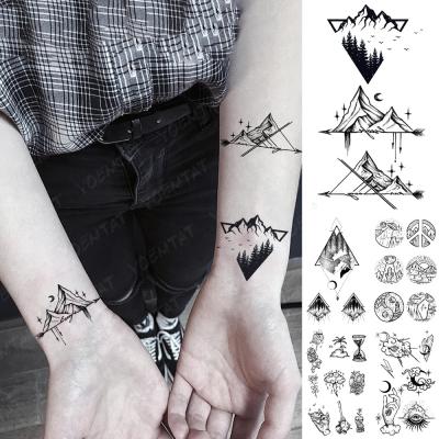 China Custom Cheap Temporary Tattoo Stickers Mountain Sun Moon Totem Waterproof Temporary Tattoo for sale