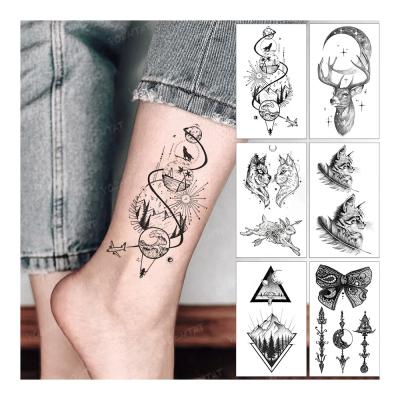 China Wholesale Custom Made Simple Geometric Planet Temporary Wolf Kid Anime Tatoo Waterproof Small Mini Tattoo Sticker Temporary for sale