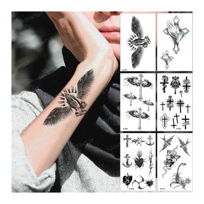 China Eagle Cross Symbol Snake Male Temporary Black Arm Waterproof Temporary Tattoo Sticker Female for sale