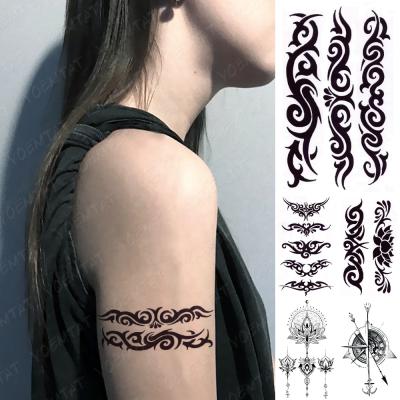 China Wholesale Custom Made Temporary Old School Black Totem Tato Adult Body Waterproof Temporary Personalized Tattoo Simple Waterproof Art Sticker for sale