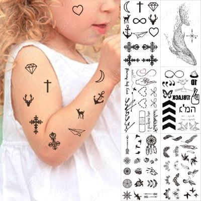 China Wholesale Temporary YOEMTAT Child Line Women Art Waterproof Temporary Tattoo Sticker Small Text Pattern Tattoo Arm Ankle Body Sticker for sale