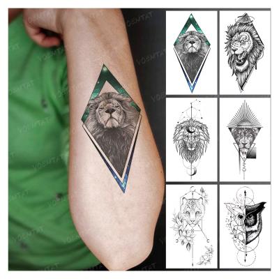 China Wholesale Custom Colored Animal Temporary Tattoo Sticker Lion Tiger Wolf Body Art Tatoo Waterproof Small for sale