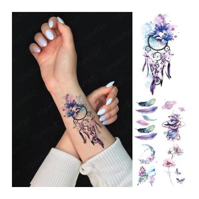 China YOEMTAT Dreamcatcher Orchid Fea Orchid Flower Tatoo Temporary Waterproof Temporary Child Mini Tattoo Sticker Colorful Ther Wholesale for sale