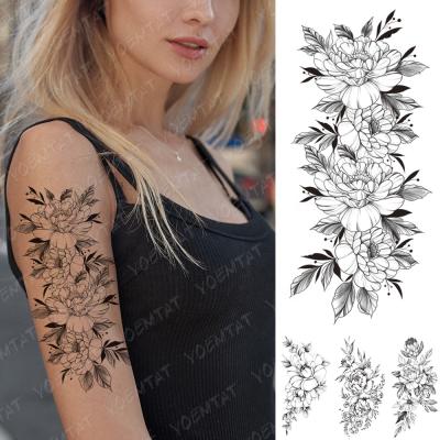 China YOEMTAT Temporary Wholesale Customized Half Arm Sleeve Single Water Transfer Temporary Tatto Flower Tattoo Sticker for sale