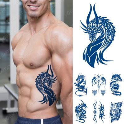 China Juice Lasting Arm Tatto Dragon Wolf Animal Waterproof Temporary Tattoo Sticker Male Female Female for sale