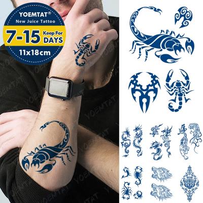 China YOEMTAT Scorpion Dragon Tiger Animal Lasting Juice Temporary Tattoo Sticker For Women Men for sale