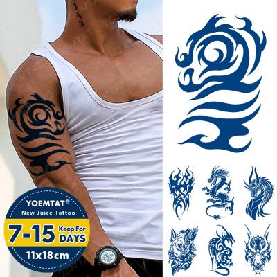 China Tiger Forest Animal Juice Temporary Waterproof Temporary Lasting Tattoo Sticker for sale