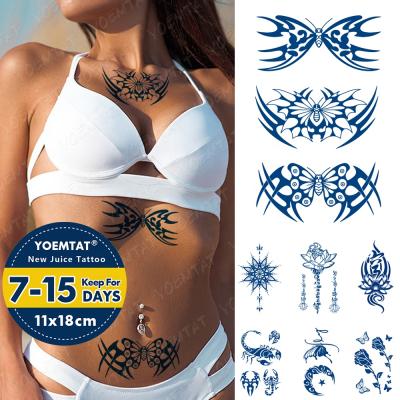 China YOEMTAT Butterfly Temporary Semi-permanent Lotus Tatto Long Stay Juice Totem Ink Temporary Tattoo Sticker for sale