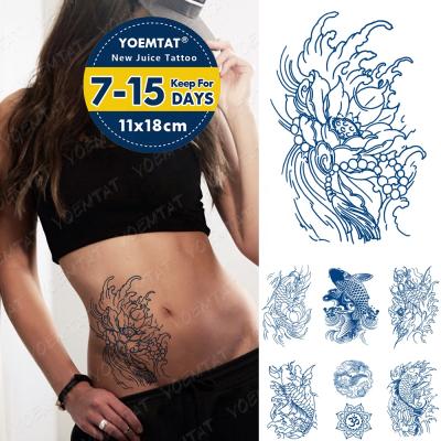 China Temporary Hot Selling YOEMTAT Body Art Simple Line Flower Juice Disposable Ink Sticker Waterproof Tattoo for sale