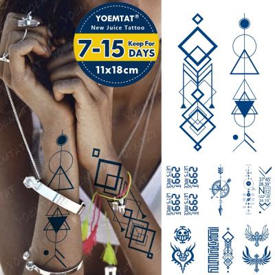 China Factory Wholesale Temporary Geometric Sleeve Tato Tattoo Sticker Waterproof Temporary Juice Ink Adult Simple Half Body for sale